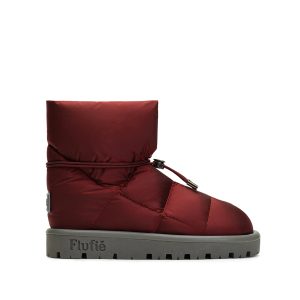 Flufie Kaz Tüyü Bot Metallic Serie Antique Red