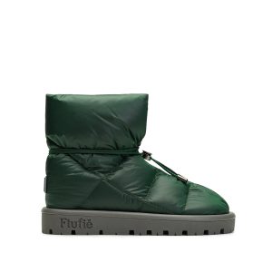 Flufie Kaz Tüyü Bot Metallic Serie Green