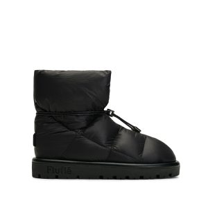 Flufie Kaz Tüyü Bot Metallic Serie Jet Black
