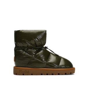 Flufie Kaz Tüyü Bot Shiny Serie Khaki