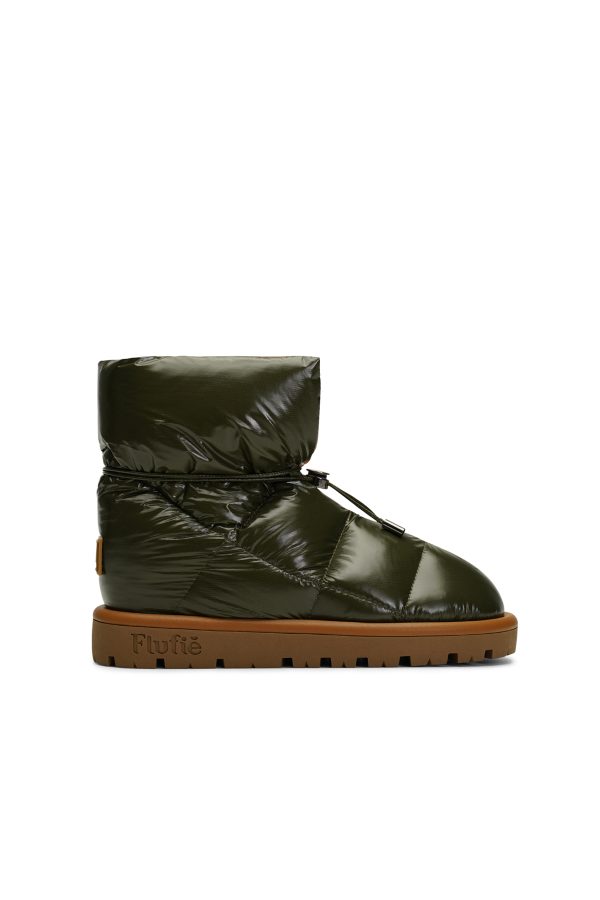Flufie Kaz Tüyü Bot Shiny Serie Khaki