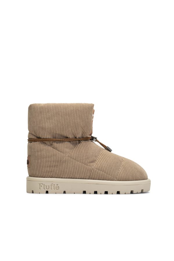 Flufie Kaz Tüyü Bot Cord Serie Sand Beige