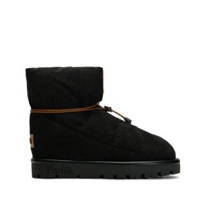 Flufie Kaz Tüyü Bot Cord Serie Jet Black