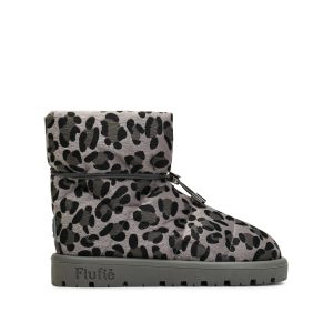 Flufie Kaz Tüyü Bot Wild Serie Leopard Grey