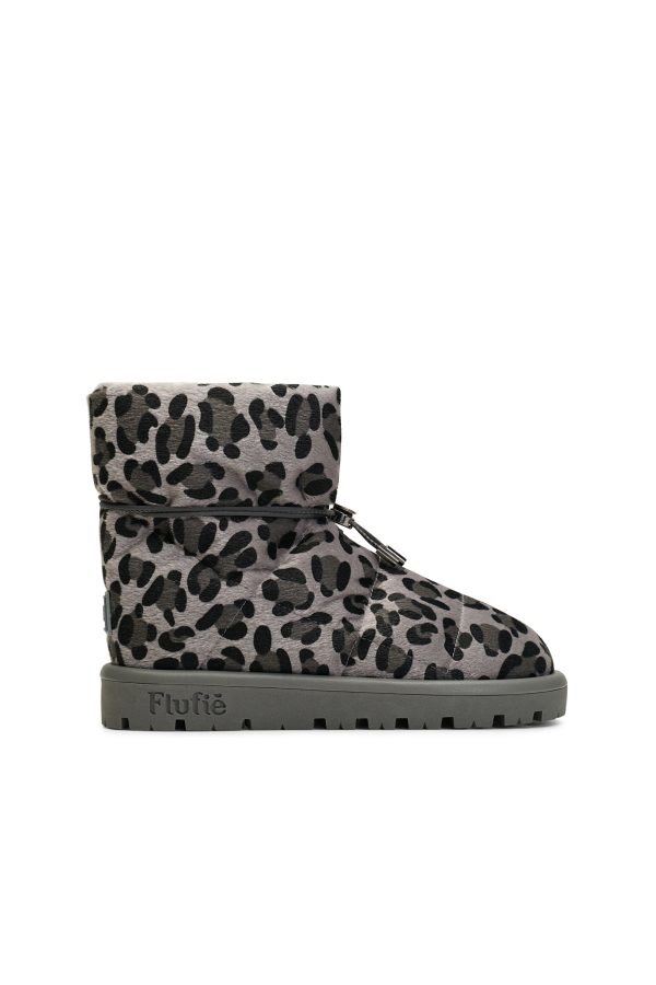 Flufie Kaz Tüyü Bot Wild Serie Leopard Grey